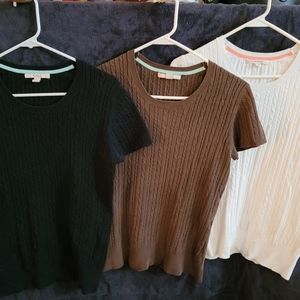 3 Merona XL Short Sleeve Cotton Sweaters